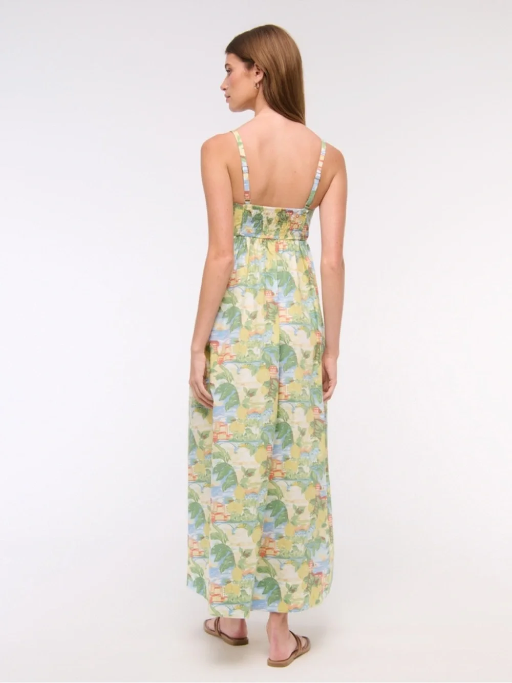 Abercrombie & Fitch Sweetheart Babydoll Maxi Dress - Yellow, Green, Blue